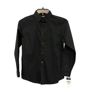 Boys Black Button-Up Shirt 14-16